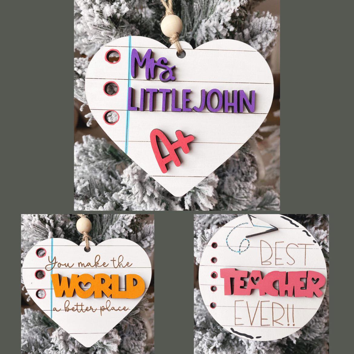Notebook Paper Teacher Ornaments