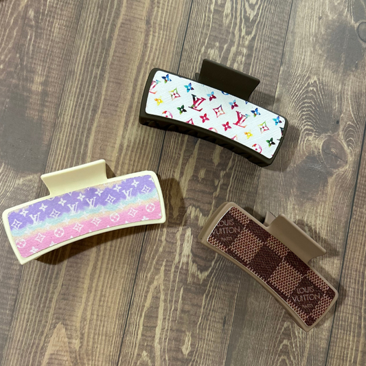 DESIGNER LEATHER HAIR CLIPS