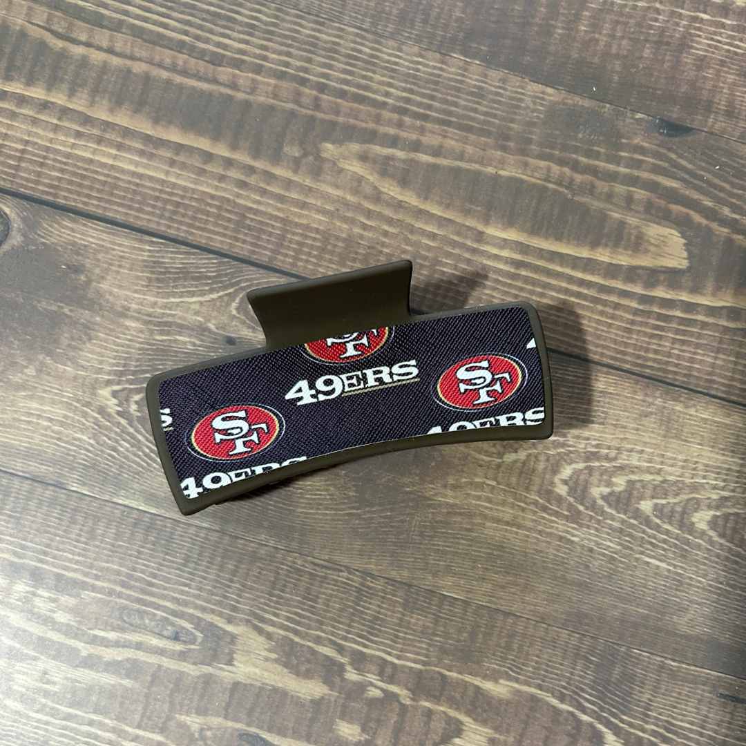 FOOTBALL LEATHER HAIR CLIPS