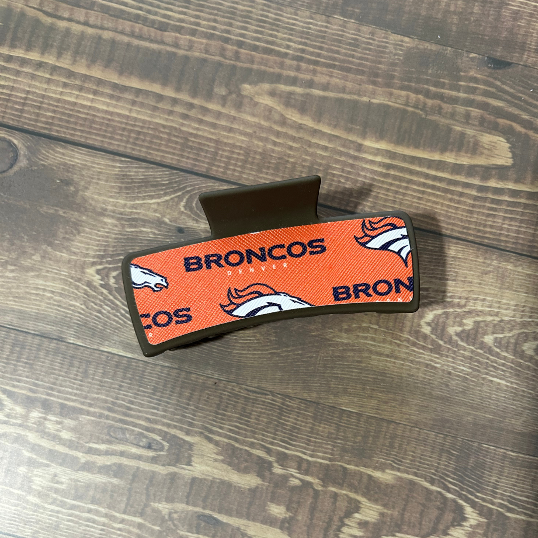 FOOTBALL LEATHER HAIR CLIPS
