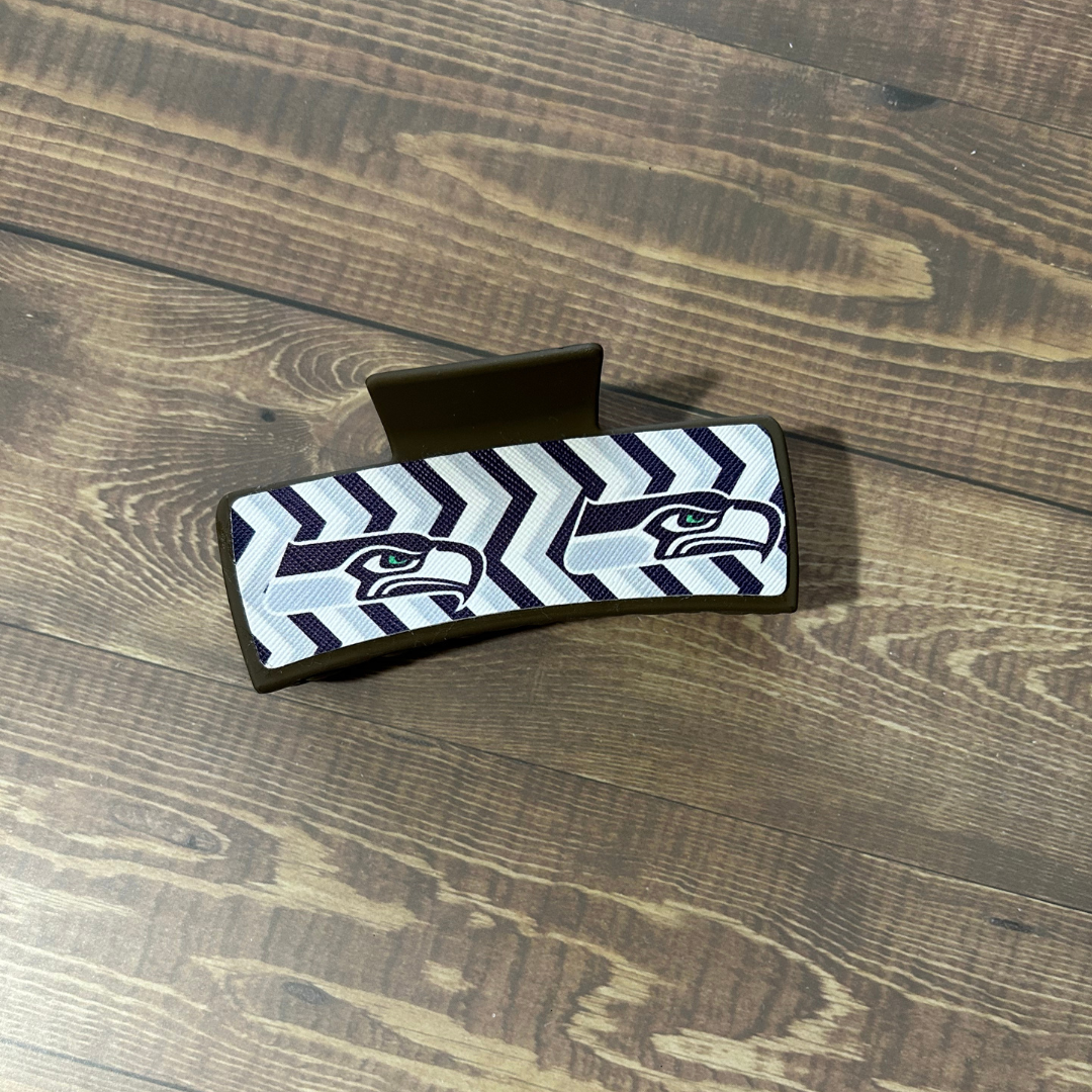 FOOTBALL LEATHER HAIR CLIPS
