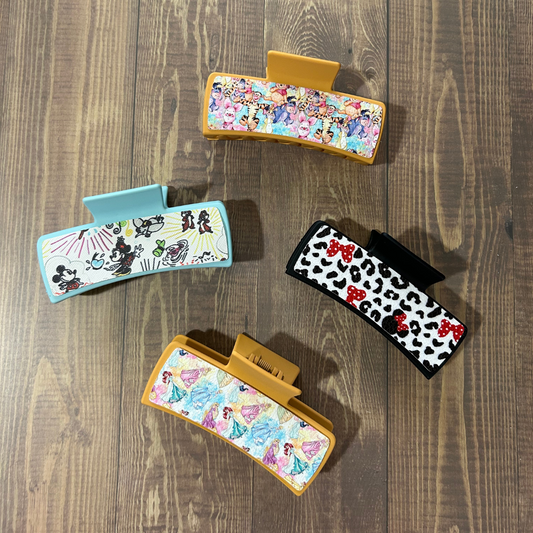 CHARACTER LEATHER HAIR CLIPS
