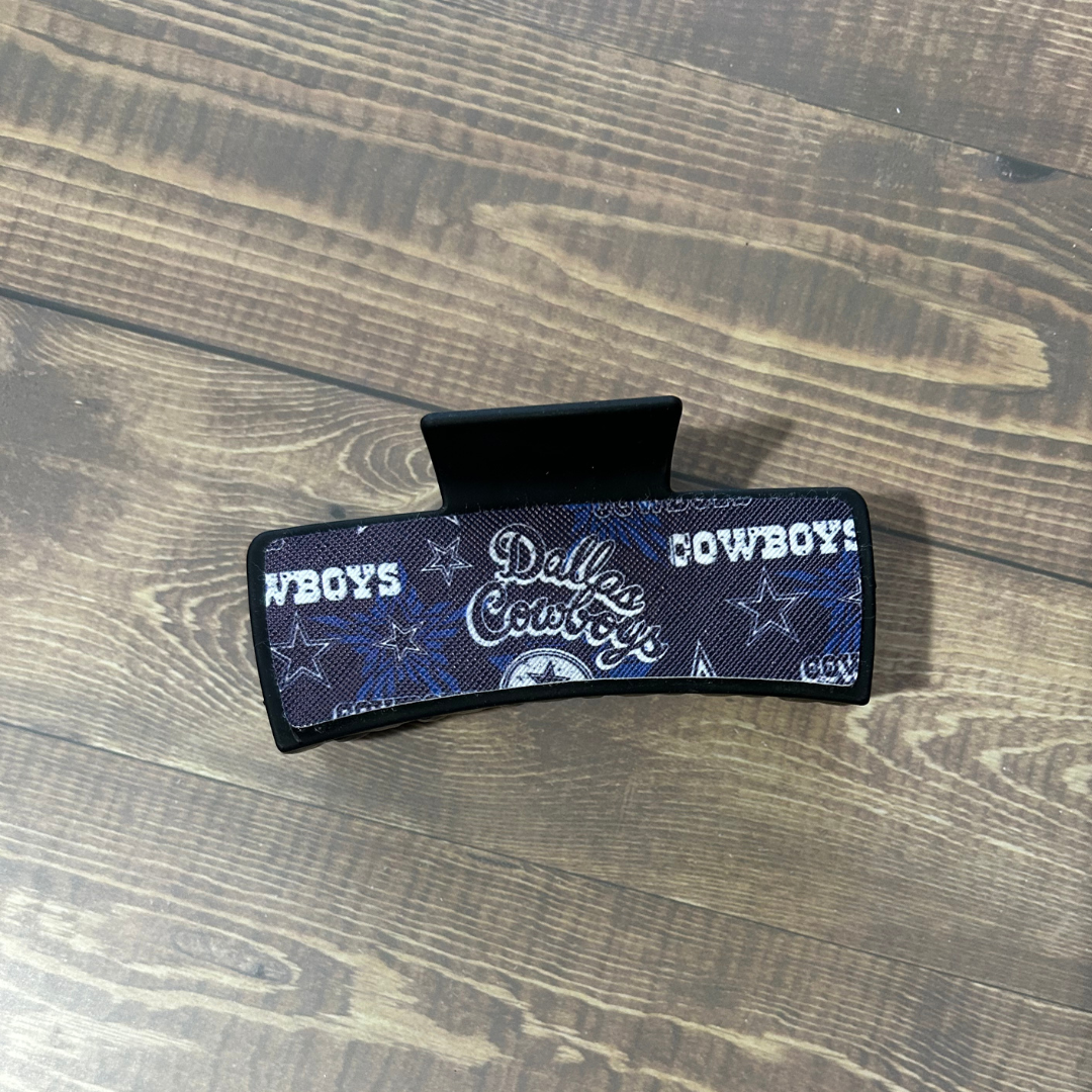 FOOTBALL LEATHER HAIR CLIPS